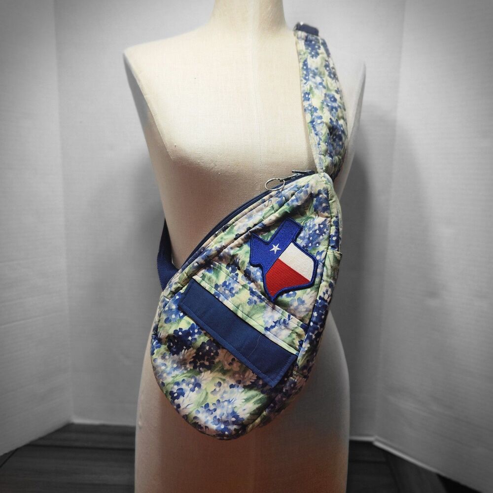 Texas Blue Bonnet Cross Body Bad W/Extra Matching Bag